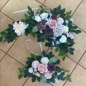 Artificial Floral Arrangement with Pink and Purple Roses
